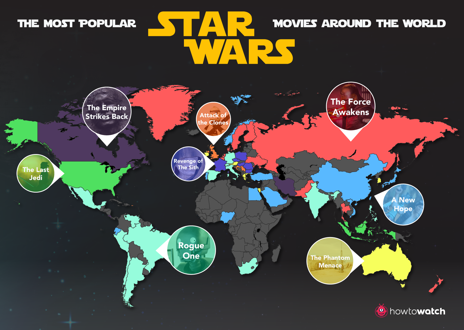 Most Popular Star Wars Movies By State